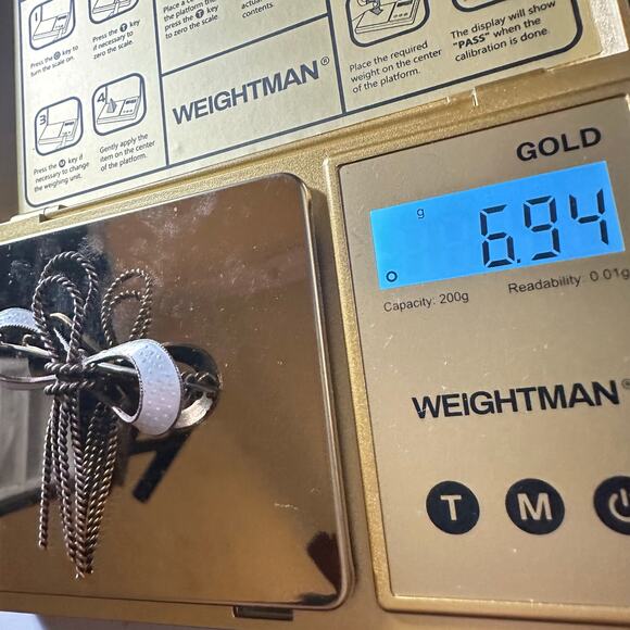 N. A. Jorgensen Norway 925 sterling silver white guilloche enamel bow brooch - Picture 8 of 8